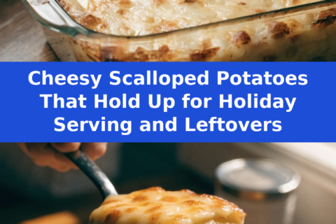 Cheesy Scalloped Potatoes That Hold Up for Holiday Serving and Leftovers Pinterest recipe pin