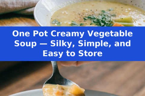 One Pot Creamy Vegetable Soup — Silky, Simple, and Easy to Store Pinterest recipe pin